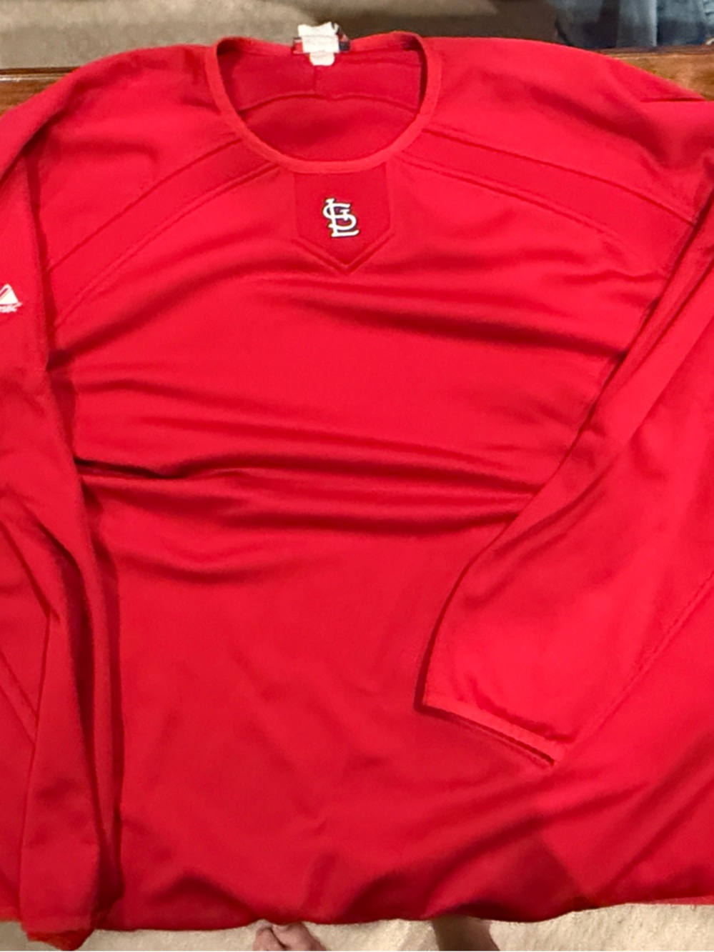 Majestic Red Athletic Crew Shirt with MLB Authentic Tag